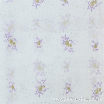 Wholesale Polyester White Chiffon Sequin Embroidered Fabrics